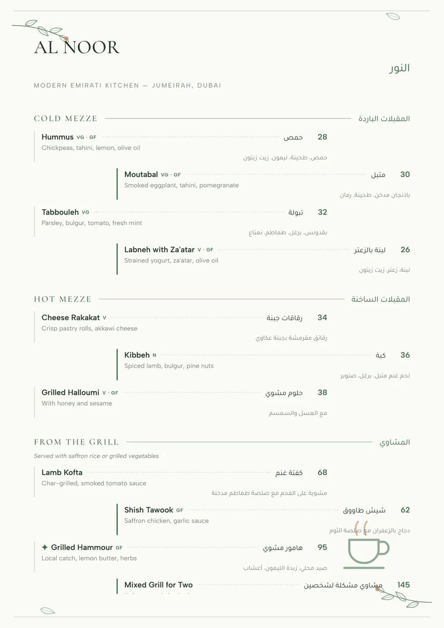 Free healthy café menu template: Botanica